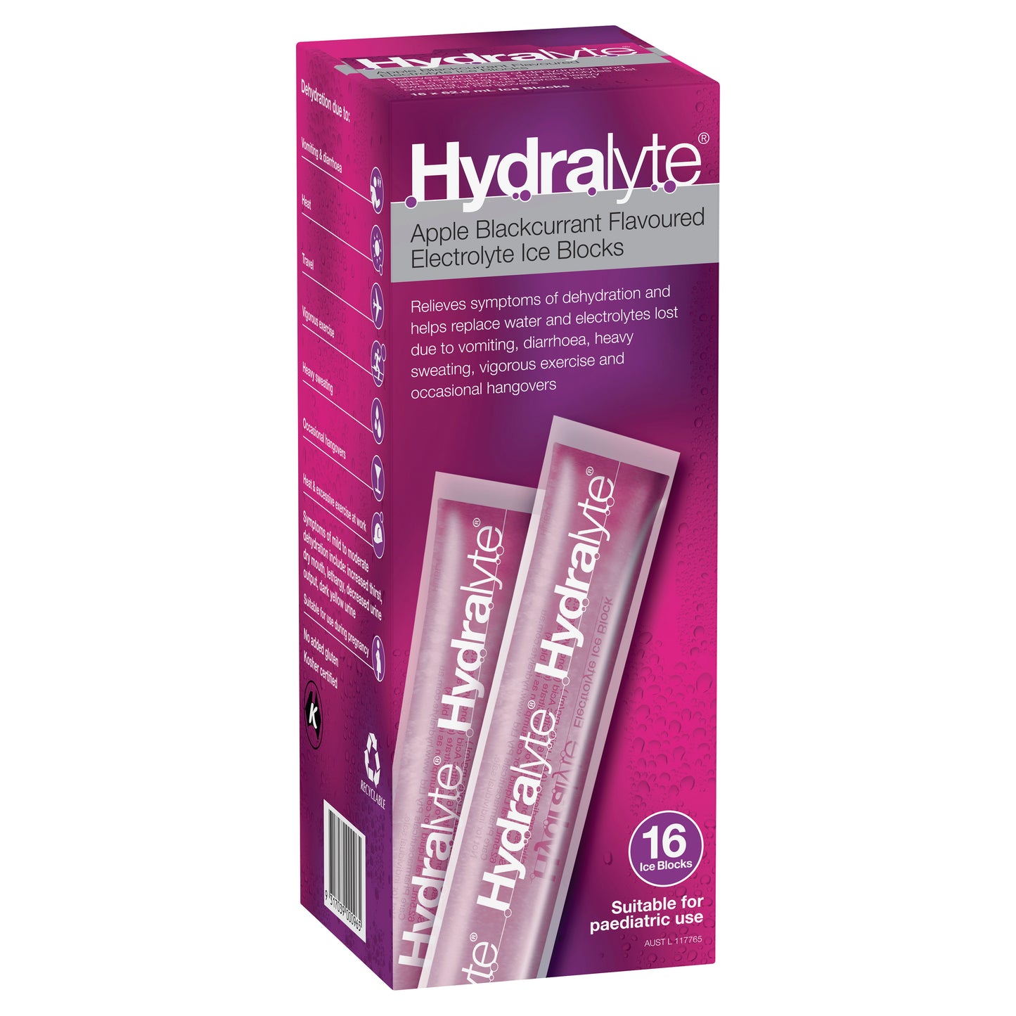 Hydralyte Apple Blackcurrant Ice Blocks 16