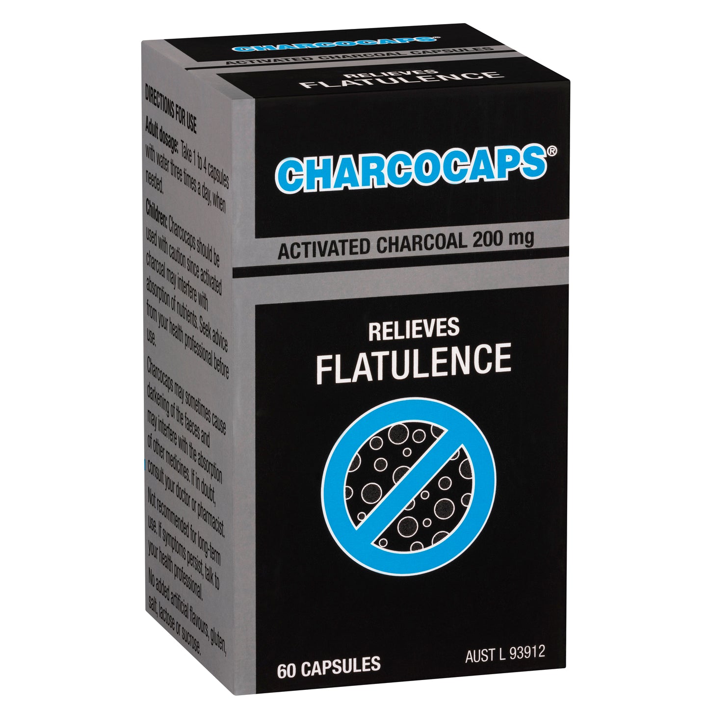 CharcoCaps 200mg Capsules 60