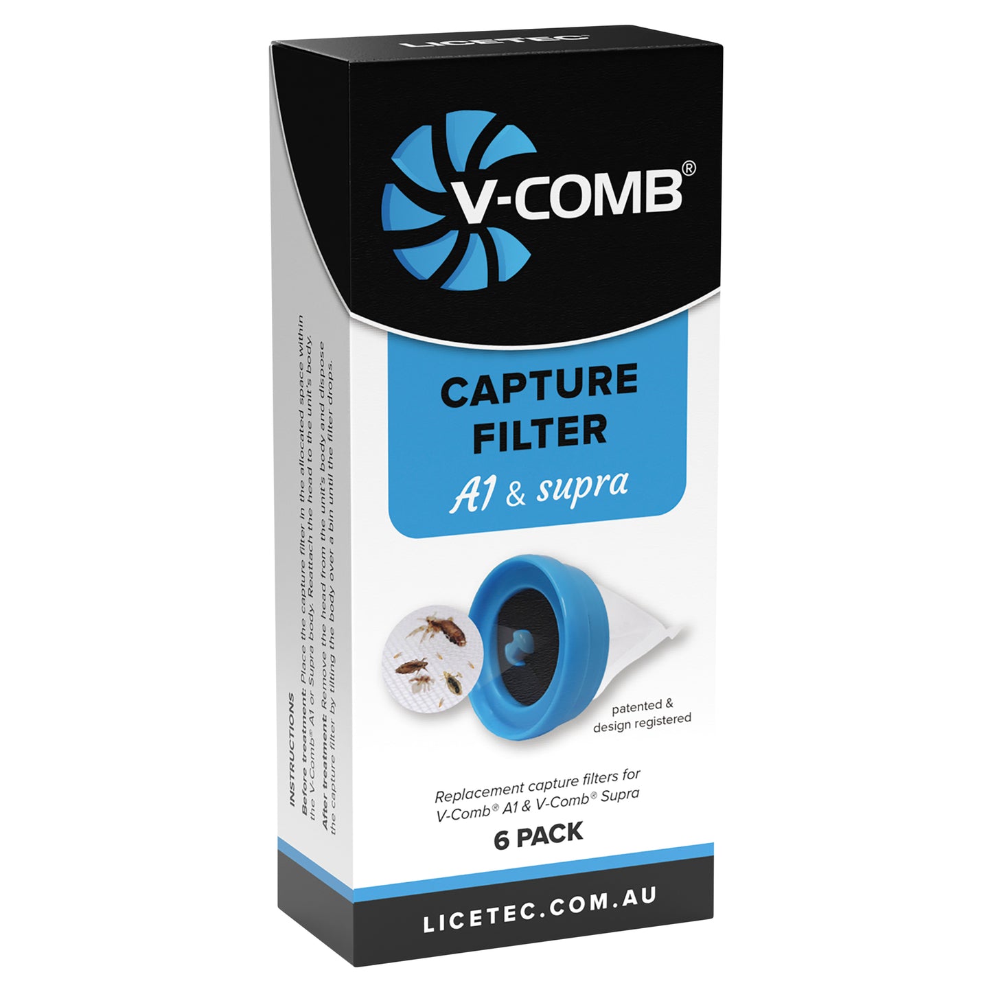 Licetec V-Comb A1 & Supra Capture Filters 6 Pack