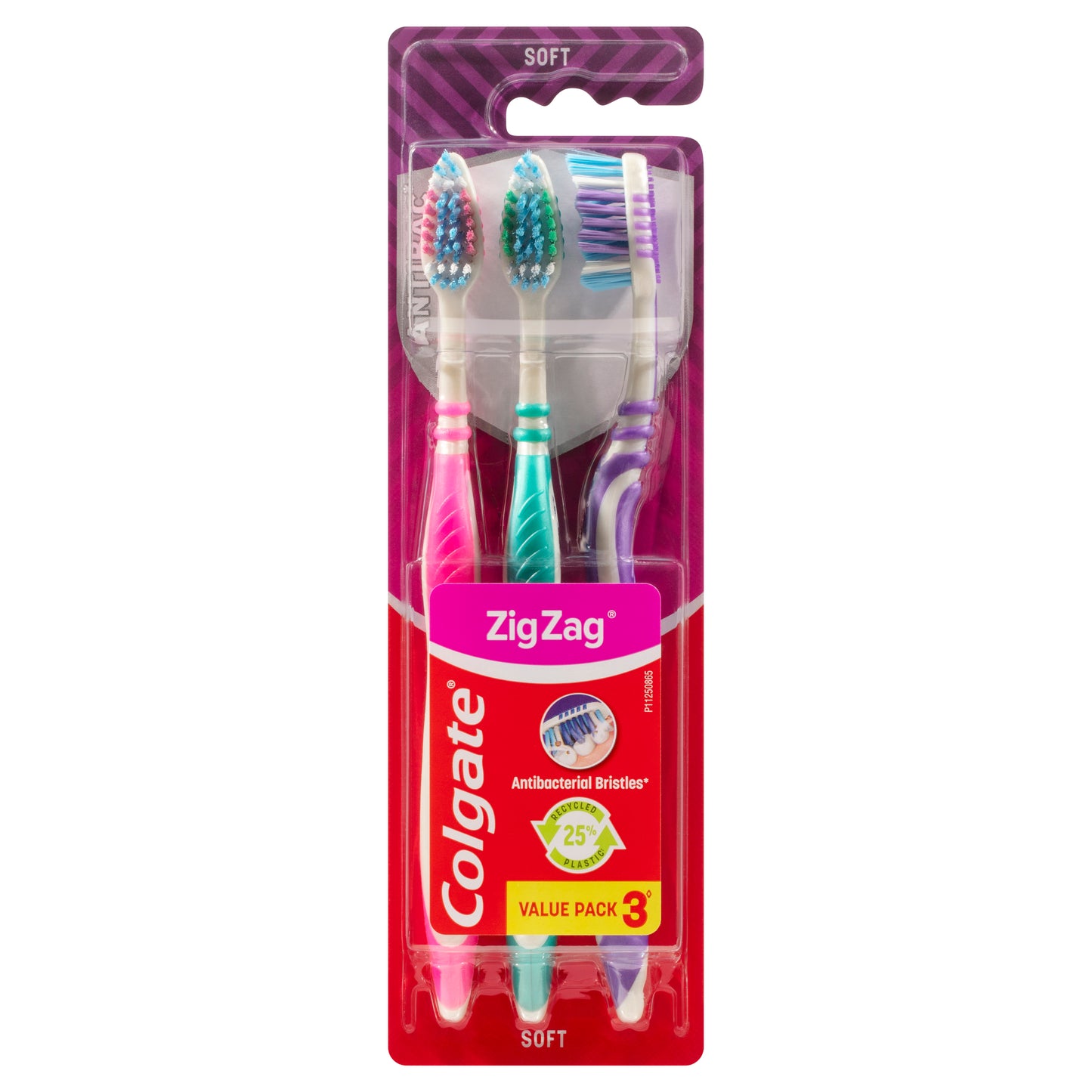 Colgate Zig Zag Adult Soft Toothbrush 3pk x6