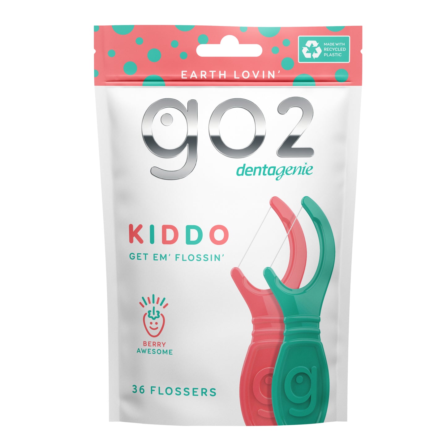 GO2 Dentagenie Kids Flosser Berry 36pk x6