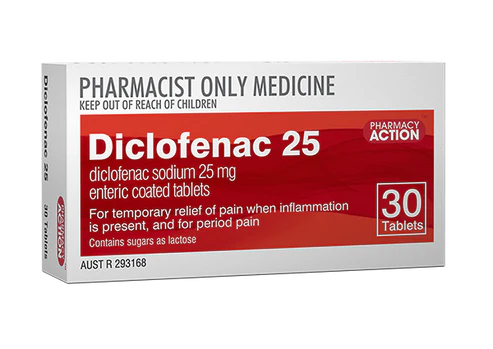 Pharmacy Action Diclofenac Potassium 25mg Tablets 30