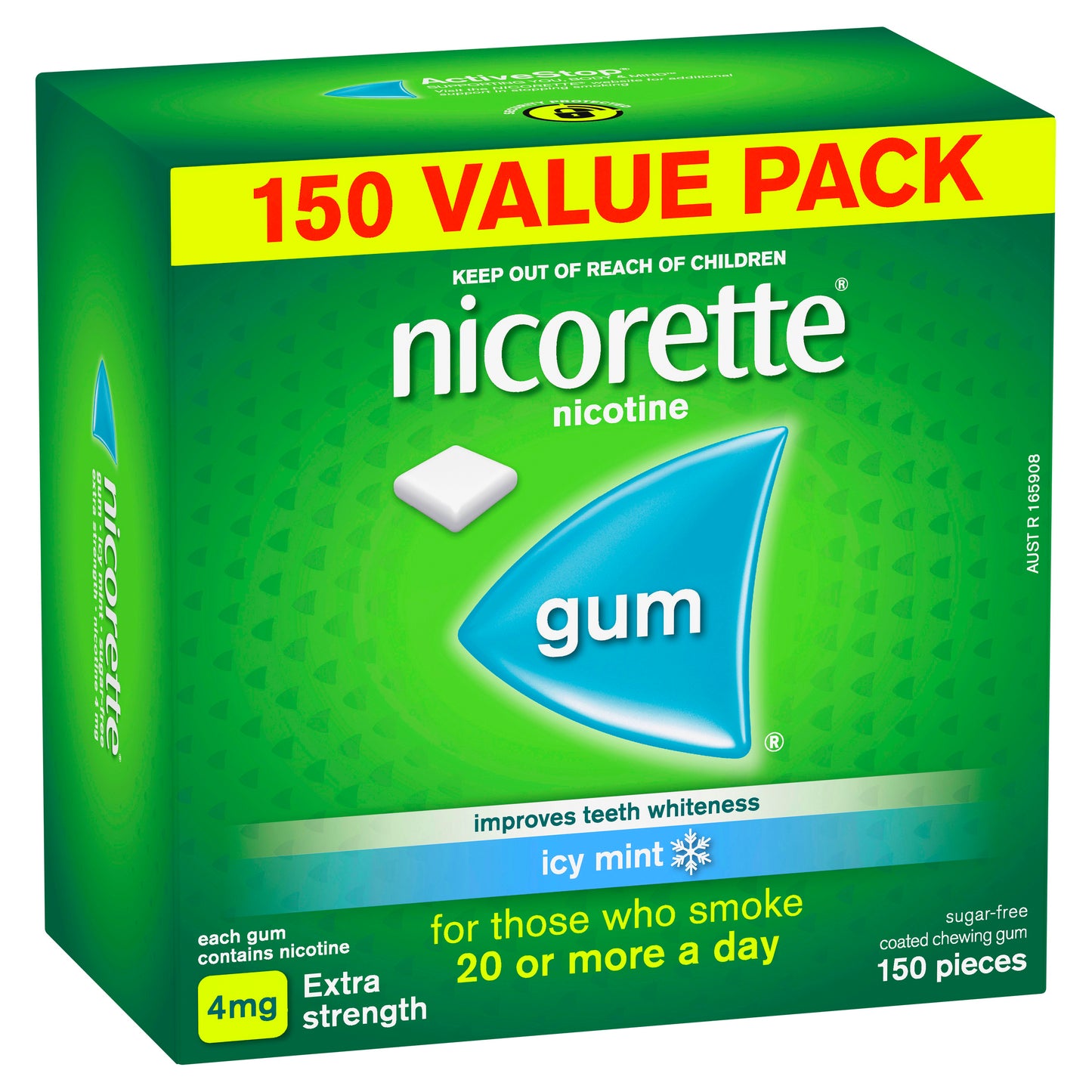Nicorette Gum Icy Mint 4 mg 150 Pack