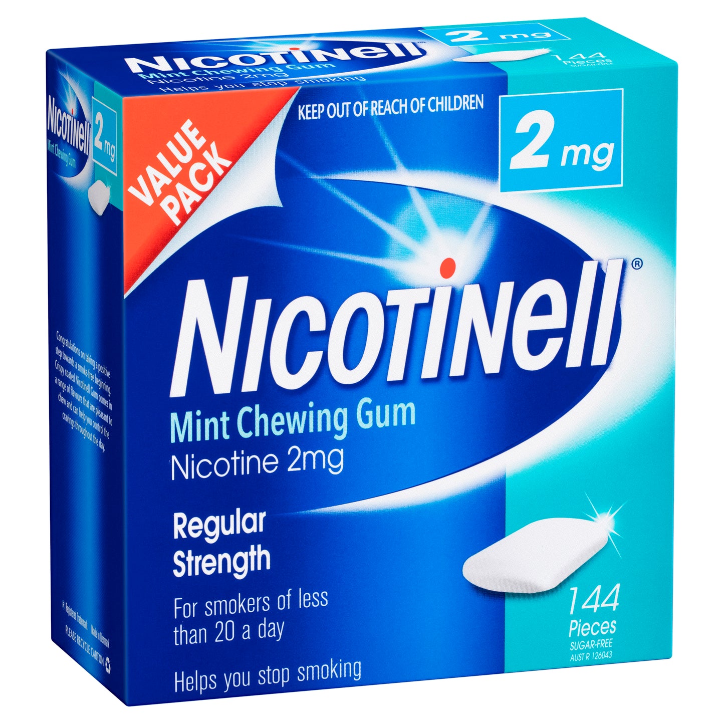 Nicotinell Nicotine Gum Mint 2 mg 144 Pack