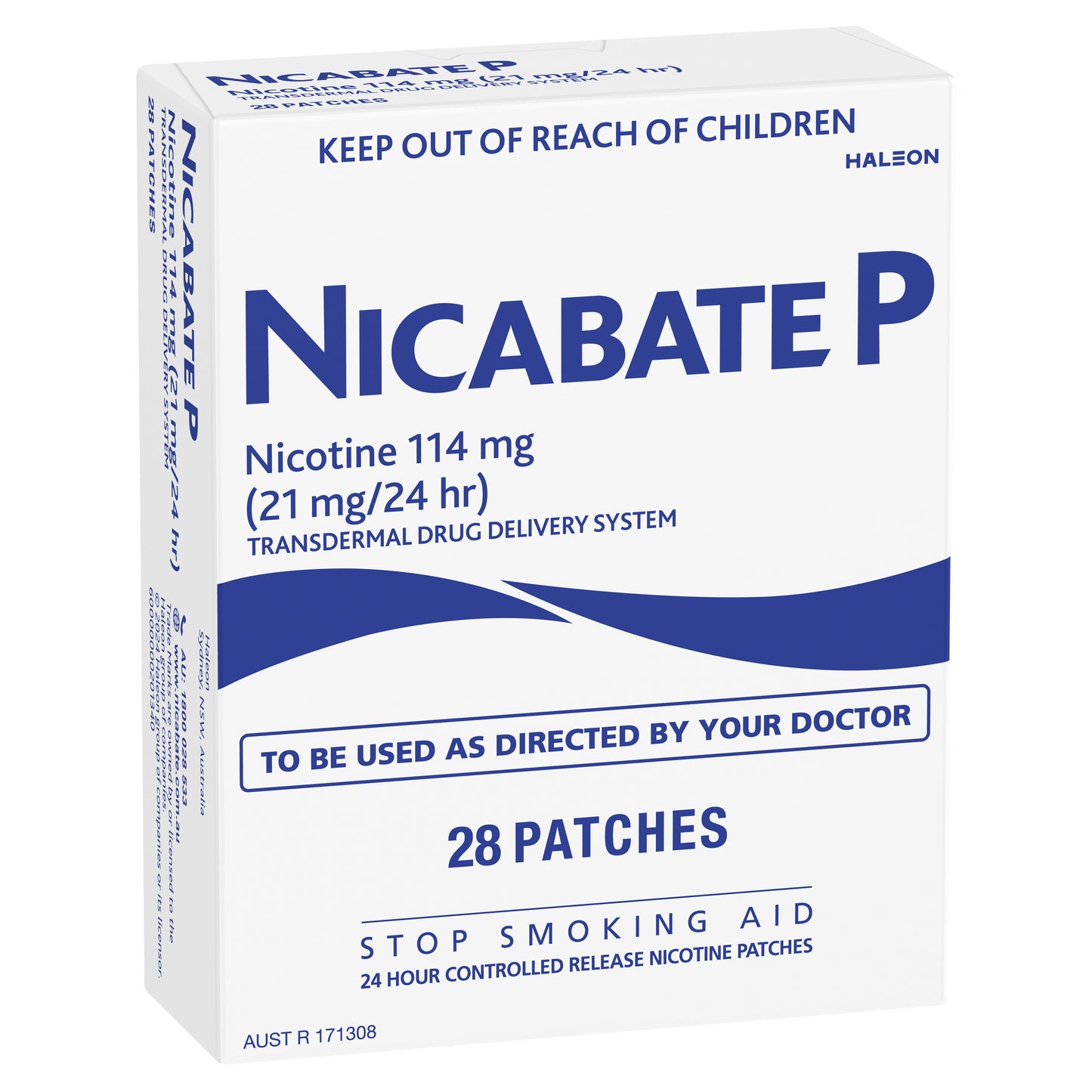 Nicabate P Patch Quit Smoking 21 mg 28 Patches
