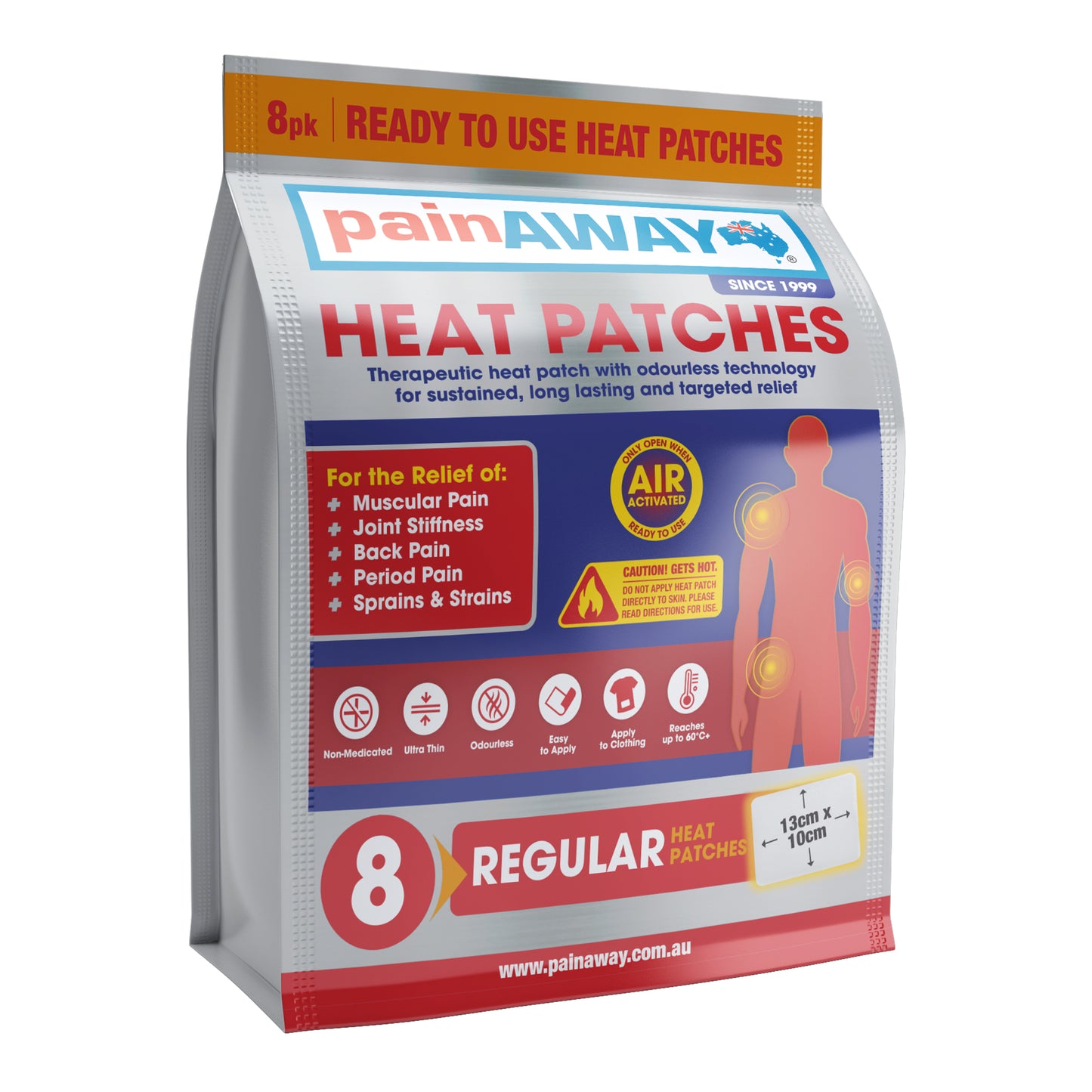 PainAway Heat Patches Regular 8Pk