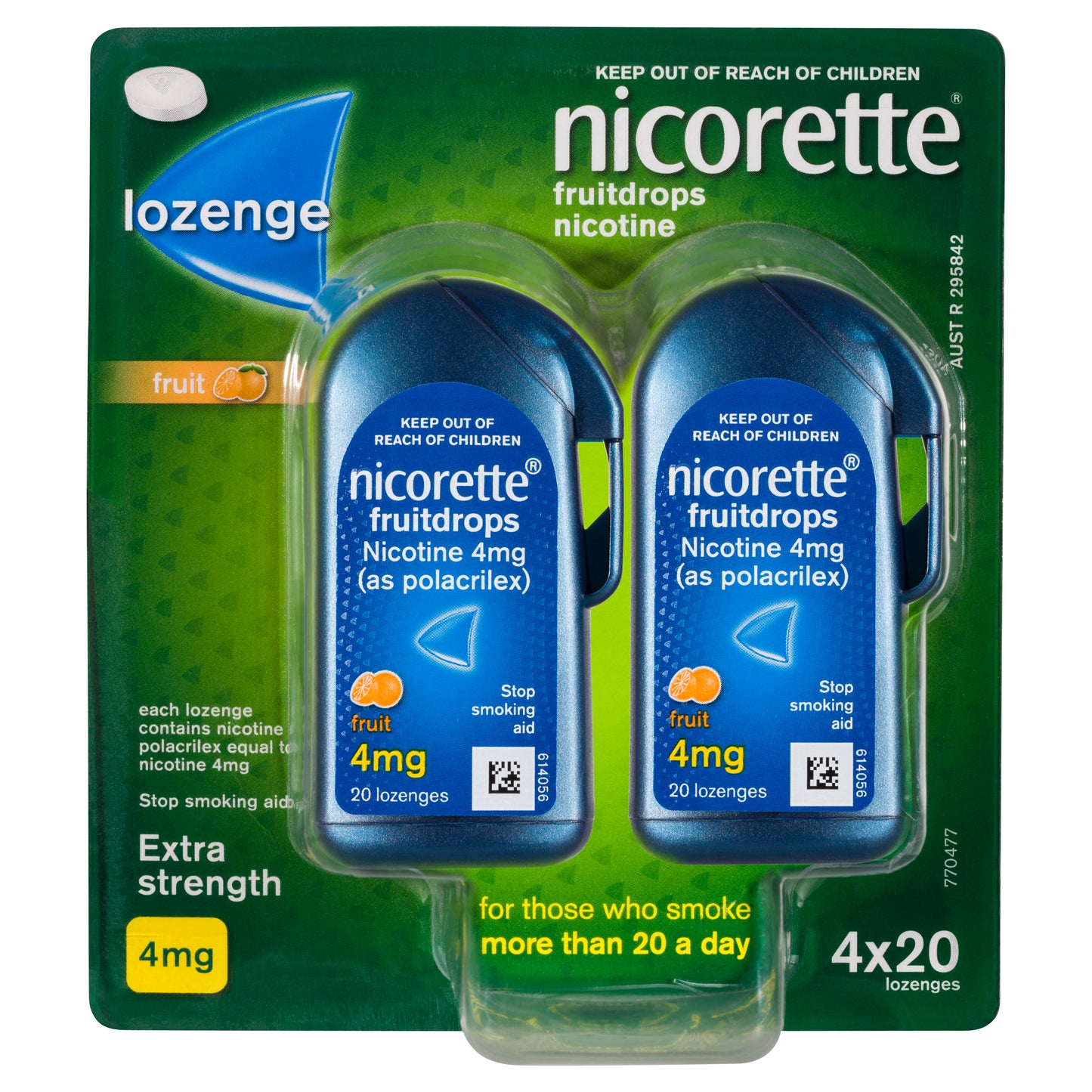 Nicorette Freshfruit Lozenges 4 mg 80 Pack