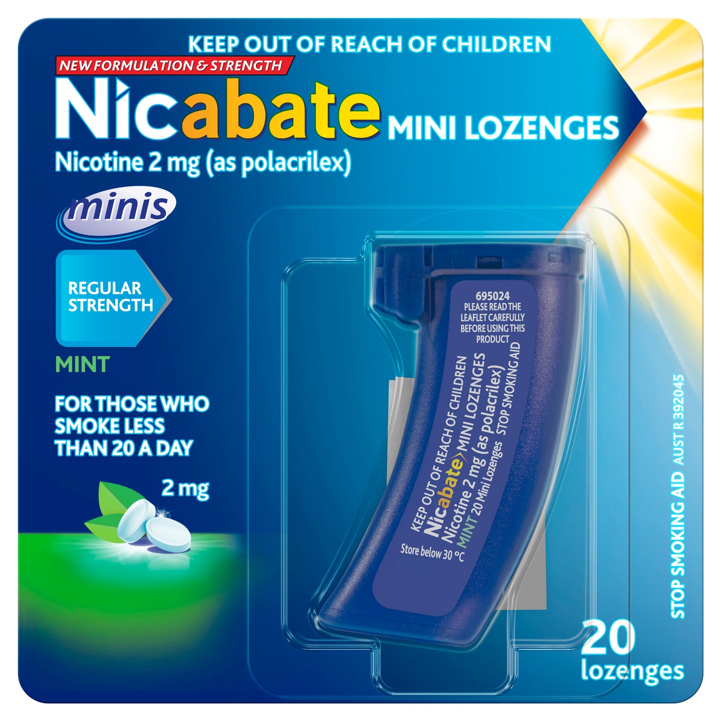 Nicabate Mini Lozenges Mint 2 mg 20 Pack