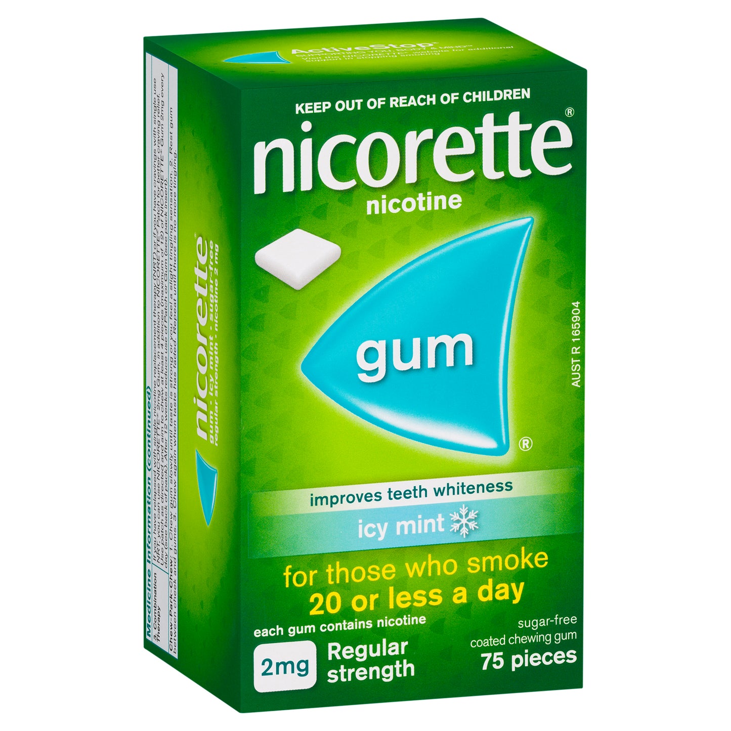 Nicorette Gum Icy Mint 2 mg 75 Pack