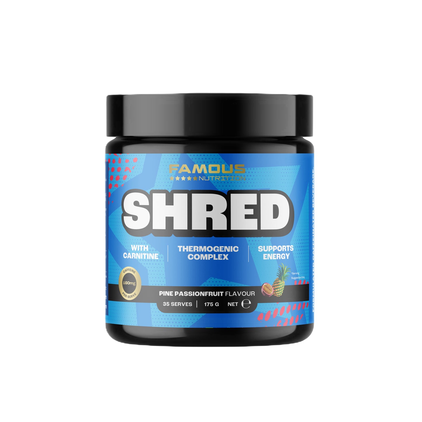 Famous Nutrition Shred Pineapple Passionfruit 175g