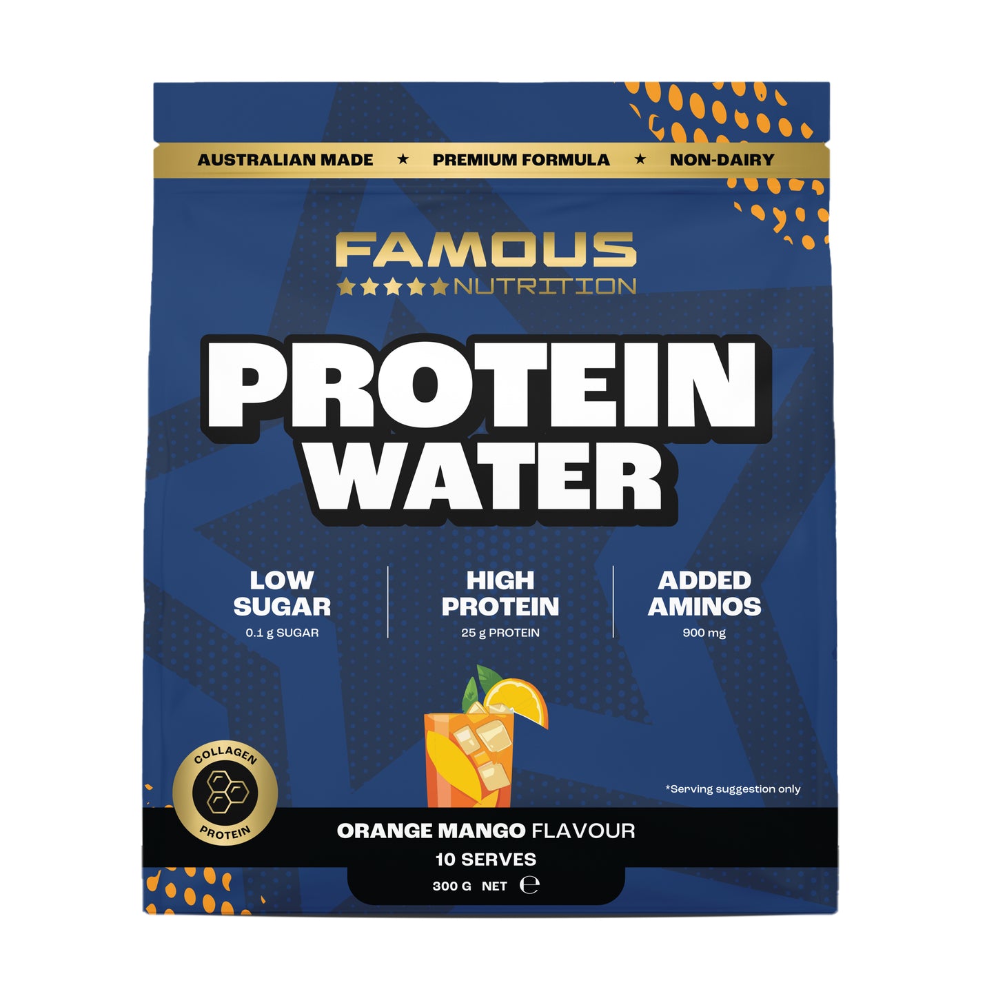 Famous Nutrition Protein Water Orange Mango 300g