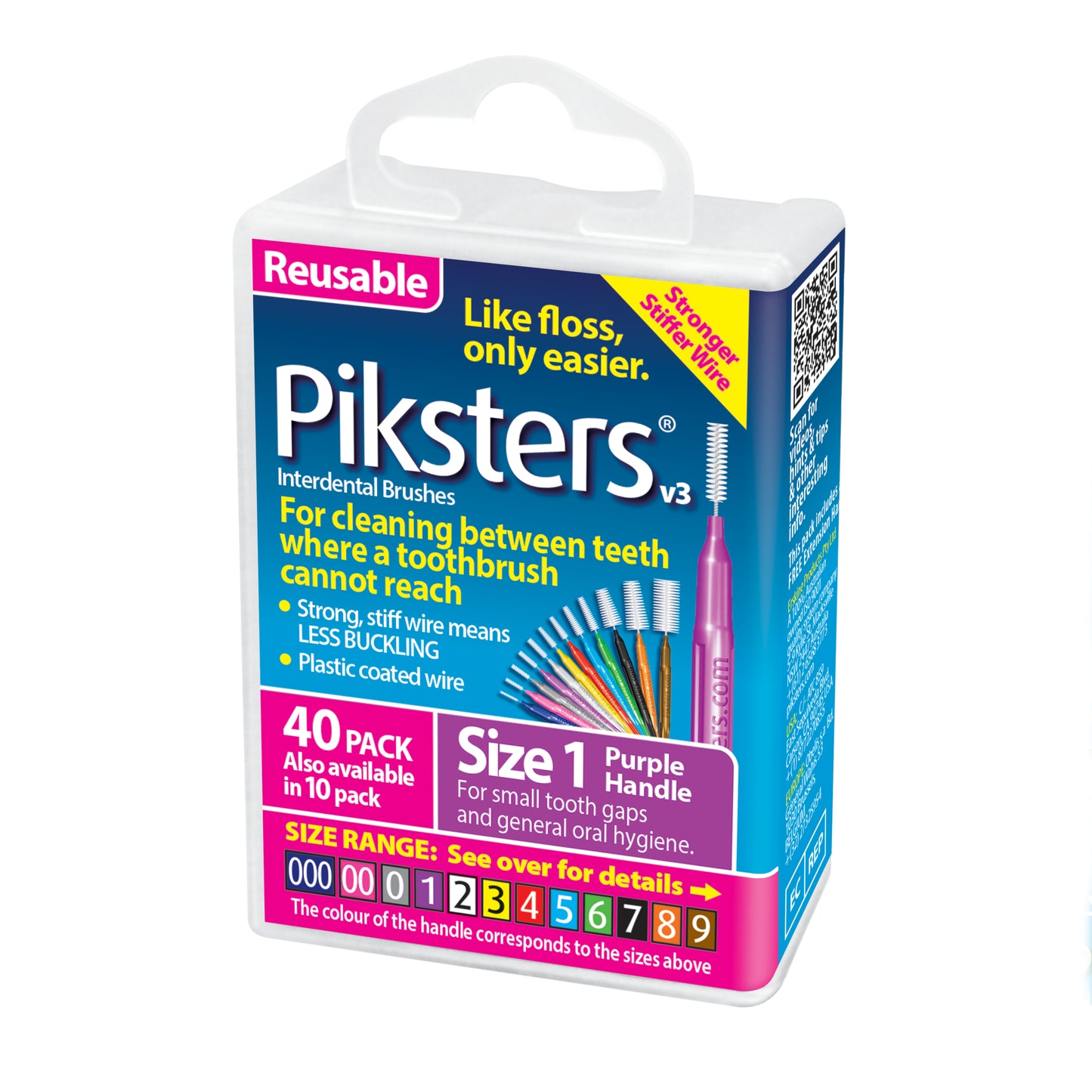 Piksters Interdental Brushes Size 1 Purple 40pk