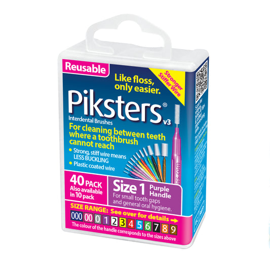 Piksters Interdental Brushes Size 1 Purple 40pk