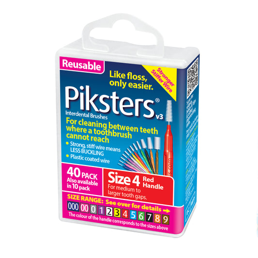 Piksters Interdental Brushes Size 4 Red 40pk