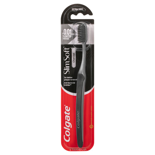 Colgate Slim Soft Charcoal Toothbrush 1pk x6