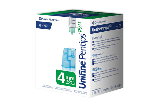 Unifine Pentips Plus Insulin Pen Needles 32 Gauge 4 mm Box of 100
