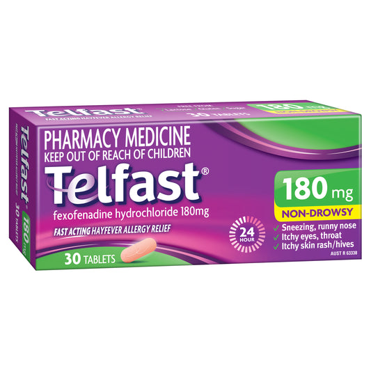 Telfast Skin Rash Relief 180mg Tablets 30