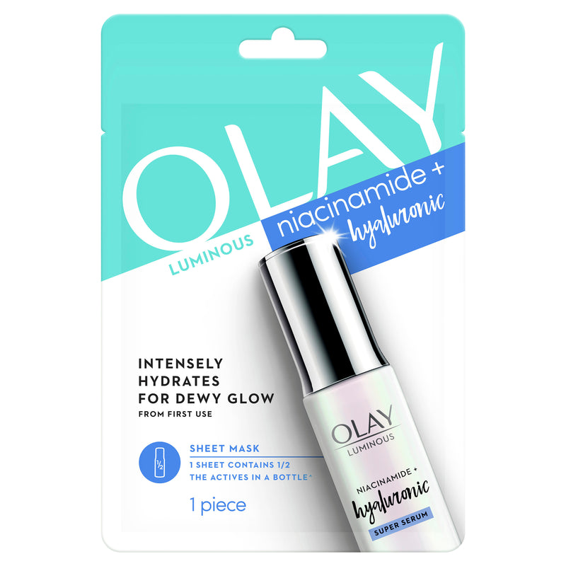 Olay Luminous Niacinamide + Hyaluronic Sheet Mask 1 Pack
