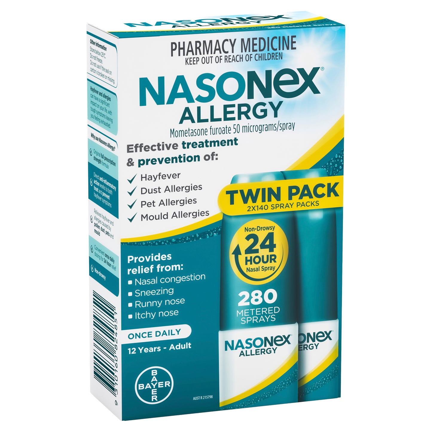 Nasonex Allergy Nasal Spray 140  Twin Pack