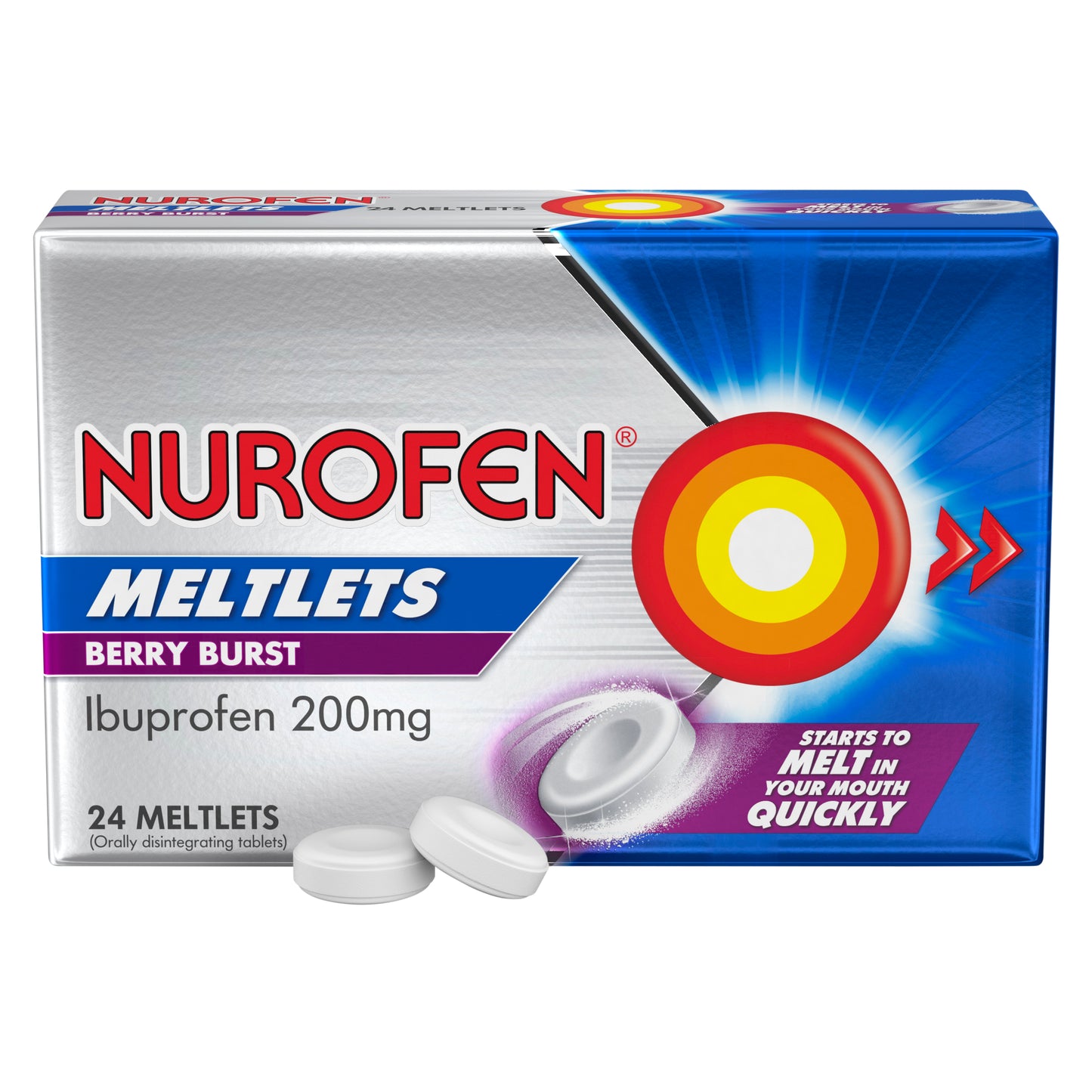 Nurofen Meltlets Berry Burst Ibuprofen 200mg 24