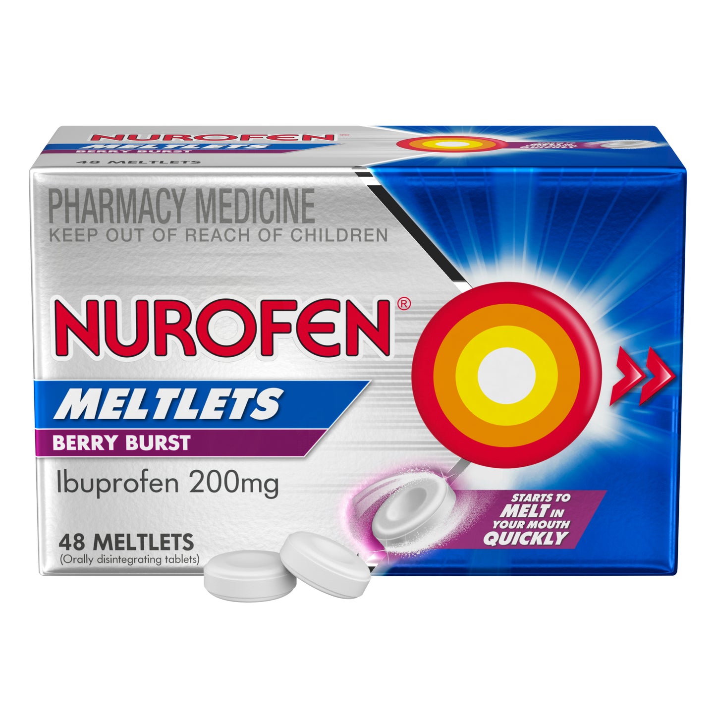 Nurofen Meltlets Berry Burst Ibuprofen 200mg 48