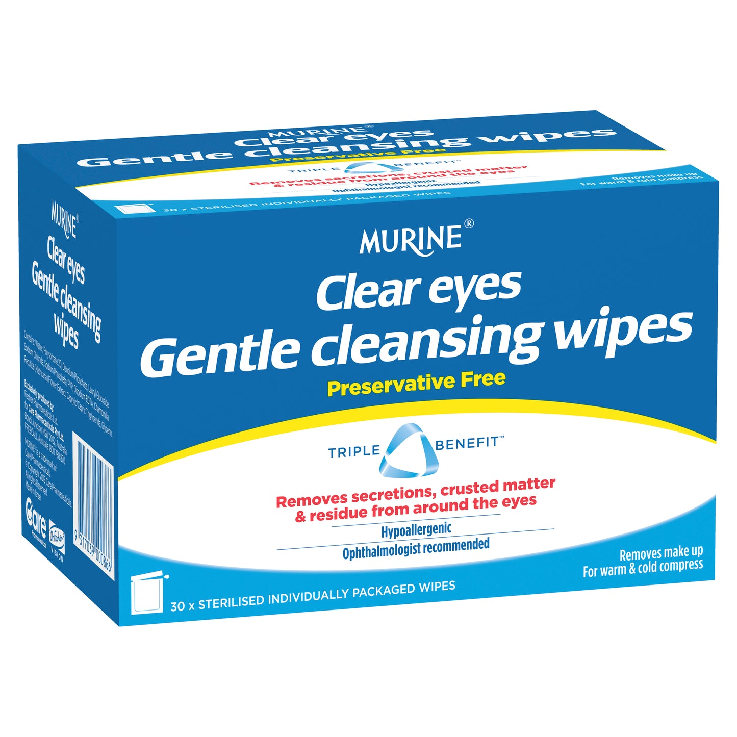 Murine Clear Eye Wipes 30