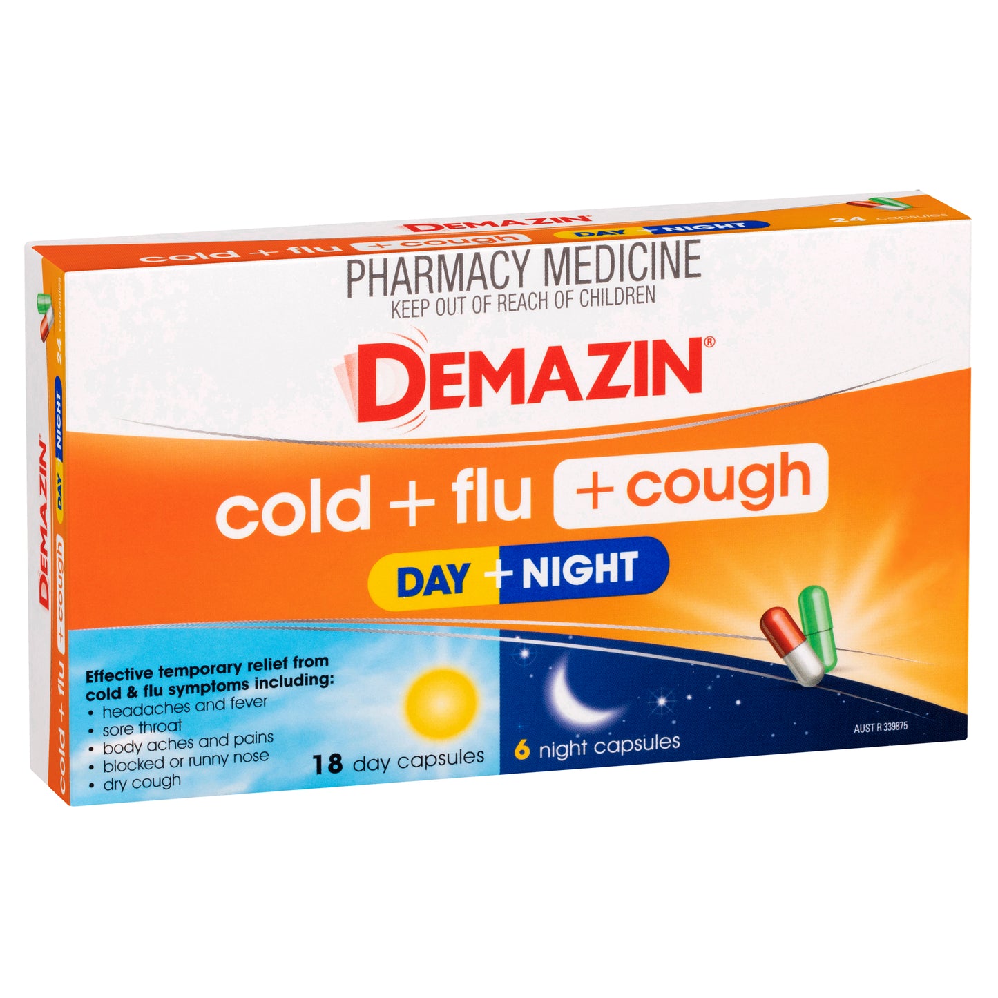 Demazin Cold & Flu + Cough Day/Night Capsules 24