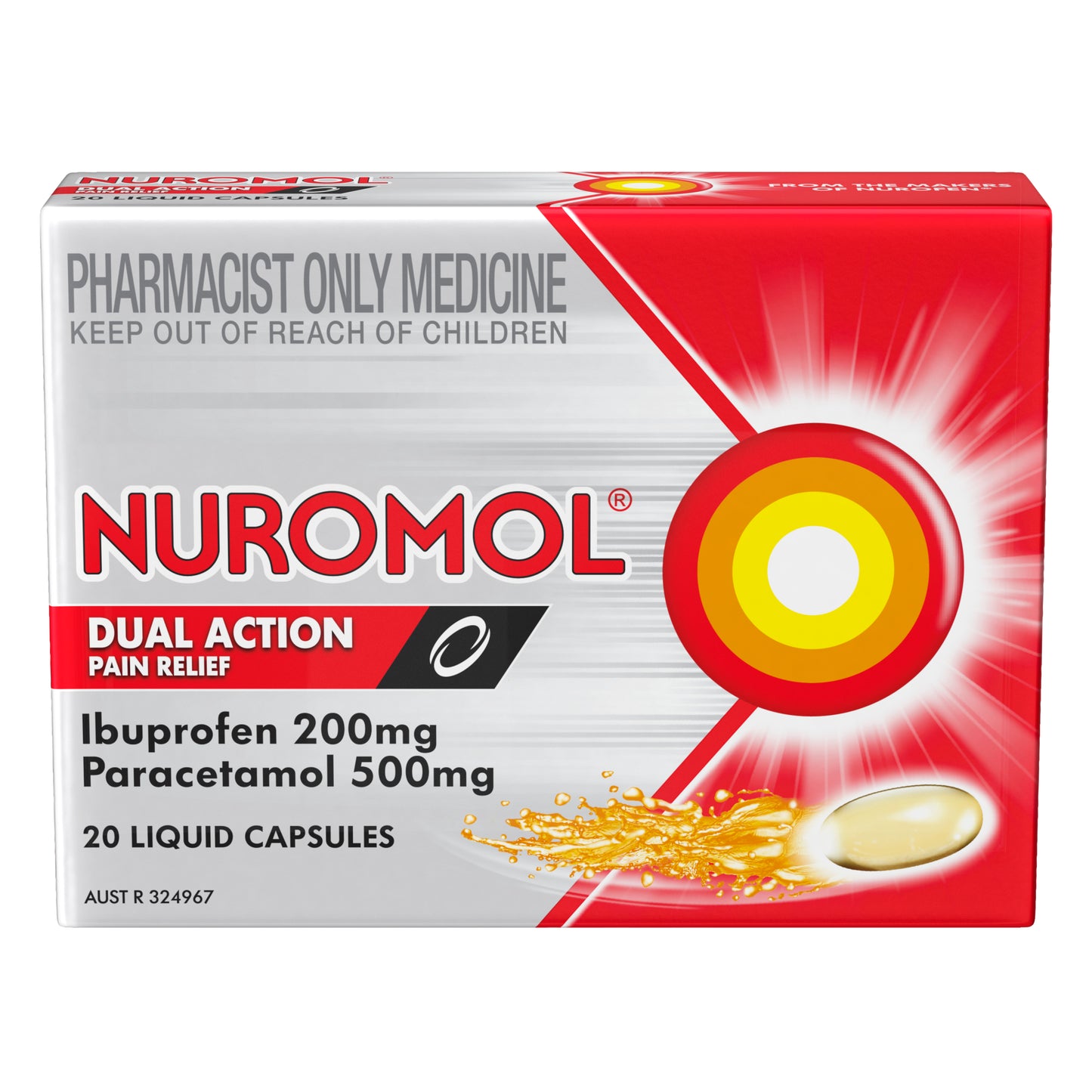 Nuromol Dual Action Liquid Capsules 20