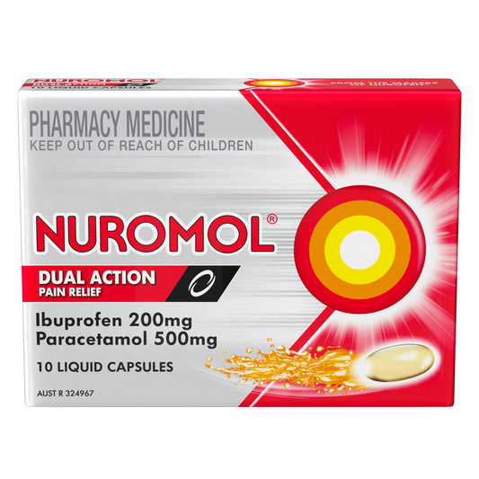 Nuromol Dual Action Liquid Capsules 10