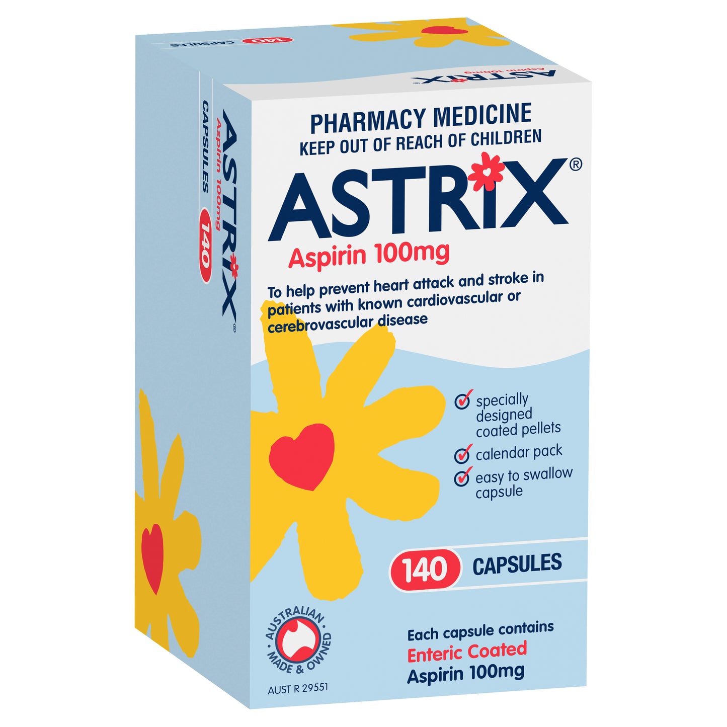 Astrix Aspirin 100mg Capsules 140