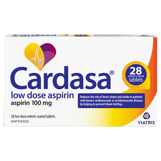 Cardasa Aspirin 100mg Enteric Coated Tablets 28