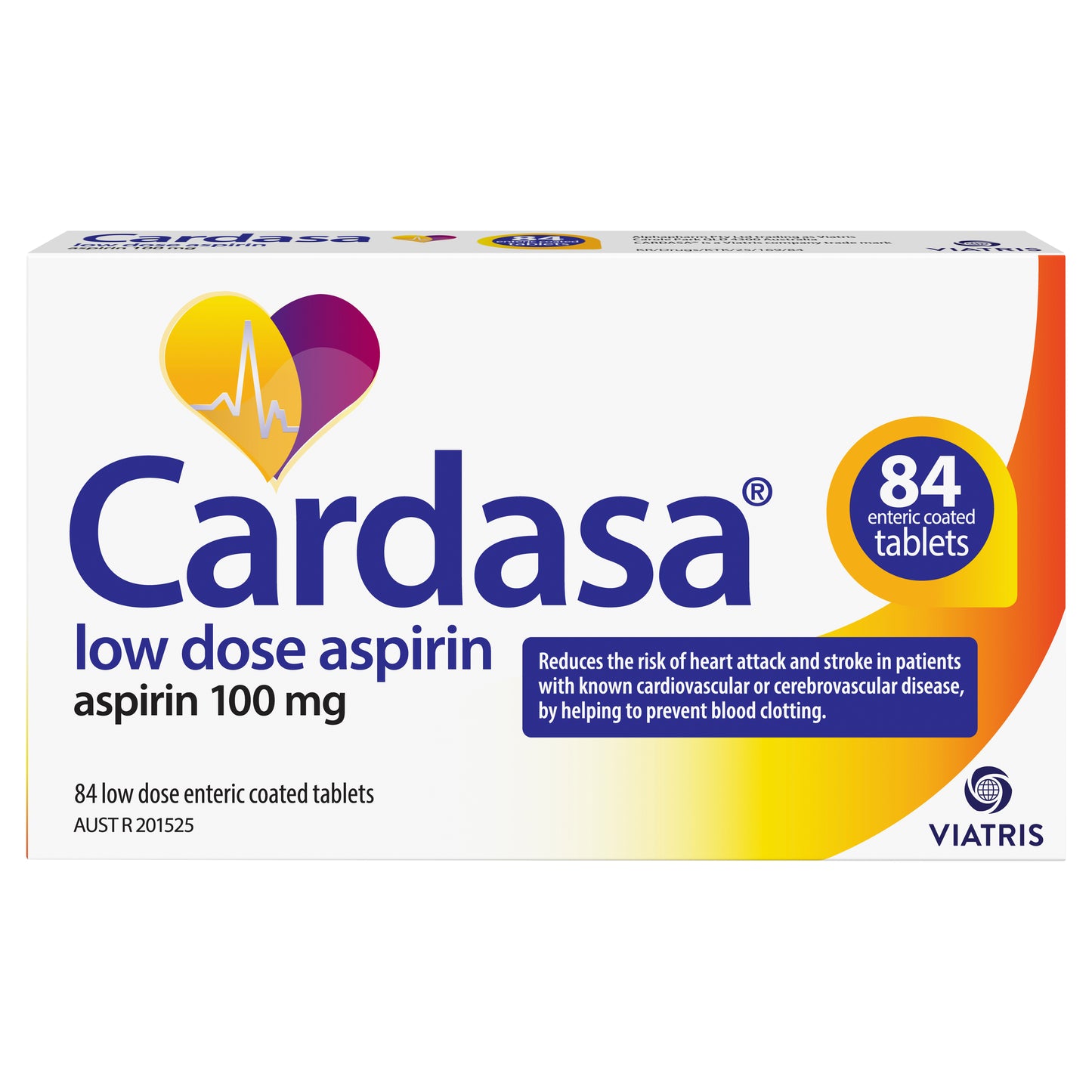 Cardasa Aspirin 100mg Enteric Coated Tablets 84