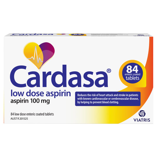 Cardasa Aspirin 100mg Enteric Coated Tablets 84