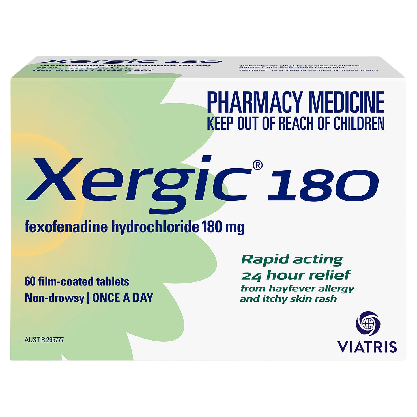 Xergic Fexofenadine 180mg Tablets 60 (Blister Pack)
