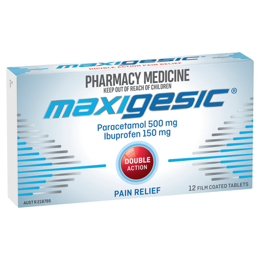 Maxigesic Paracetamol 500mg + Ibuprofen 150mg Tablets 12