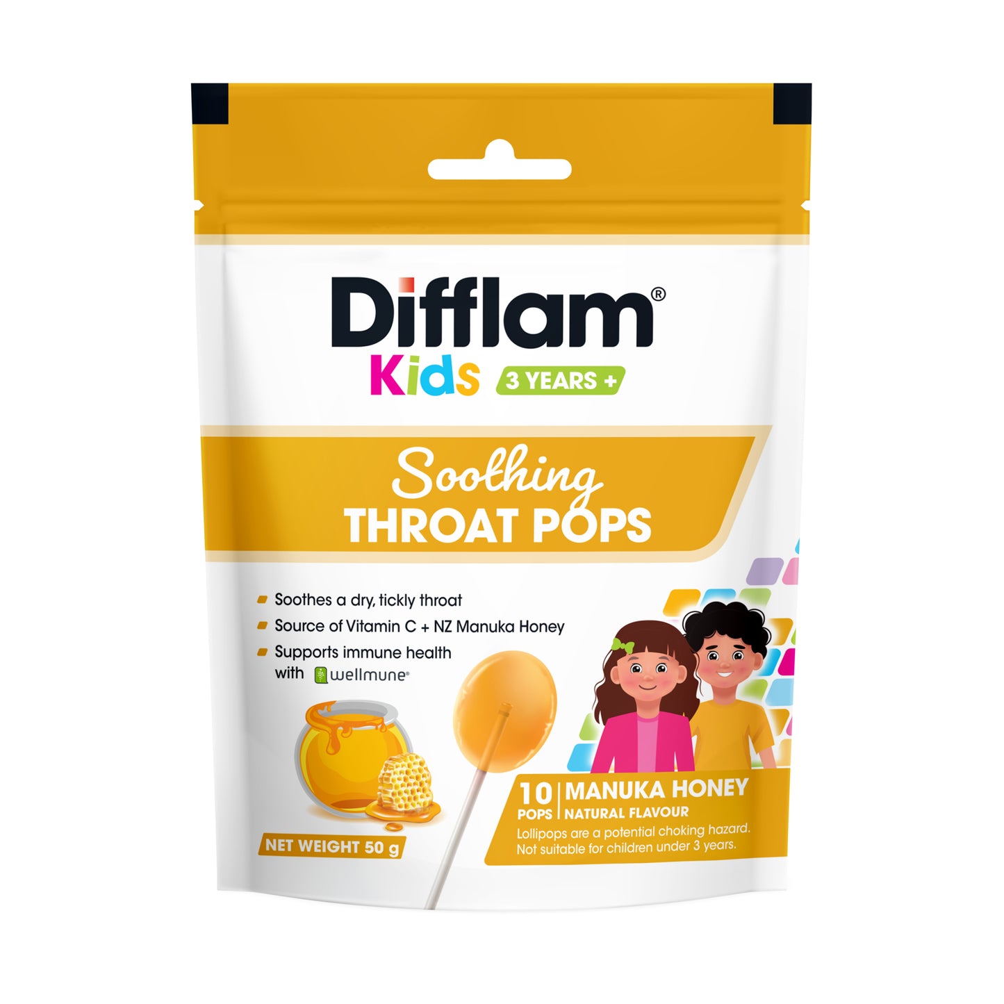 Difflam Kids Lollipop Manuka Honey 10