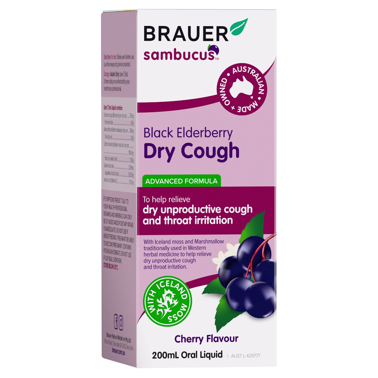 Brauer Elderberry Dry Cough Adult 200mL