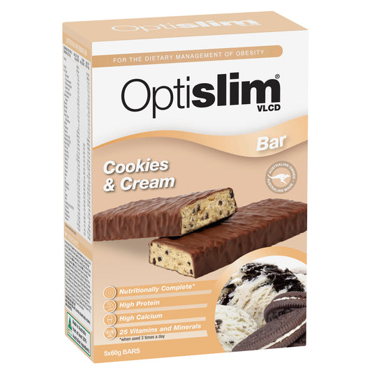 Optislim VLCD Bar Cookies & Cream 60g x5 Pack