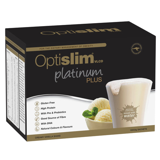 Optislim Platinum Plus Shake Vanilla 53g x18 Pack