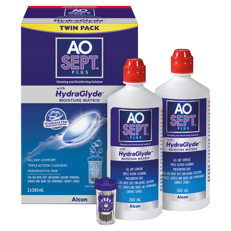 Aosept Plus Hydraglyde 360mL Twin Pack