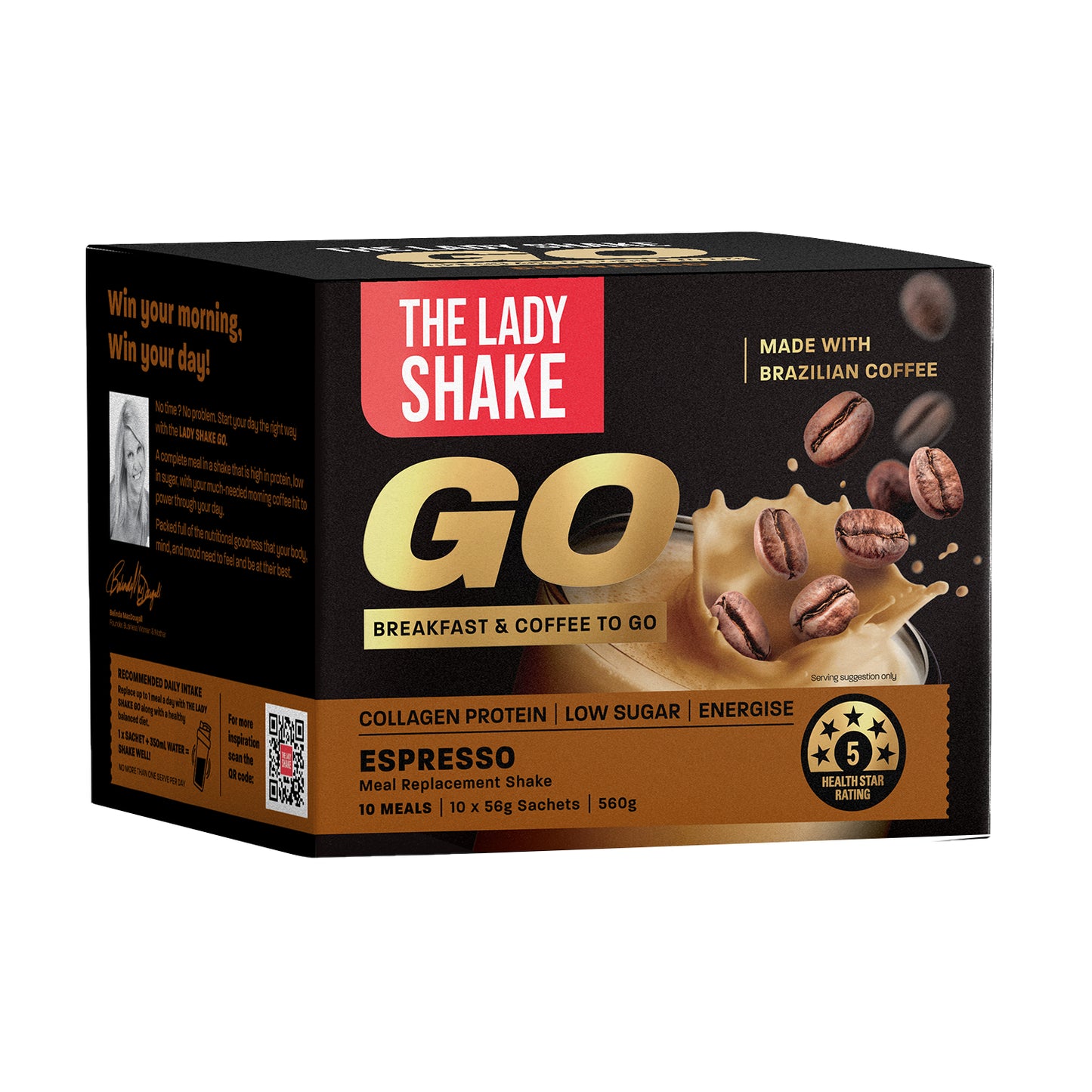 The Lady Shake On-The-Go Espresso 56g x10 Pack