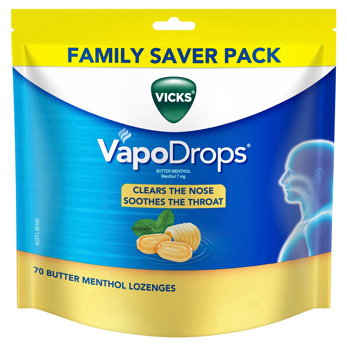 Vicks Vapodrops Butter Menthol 70