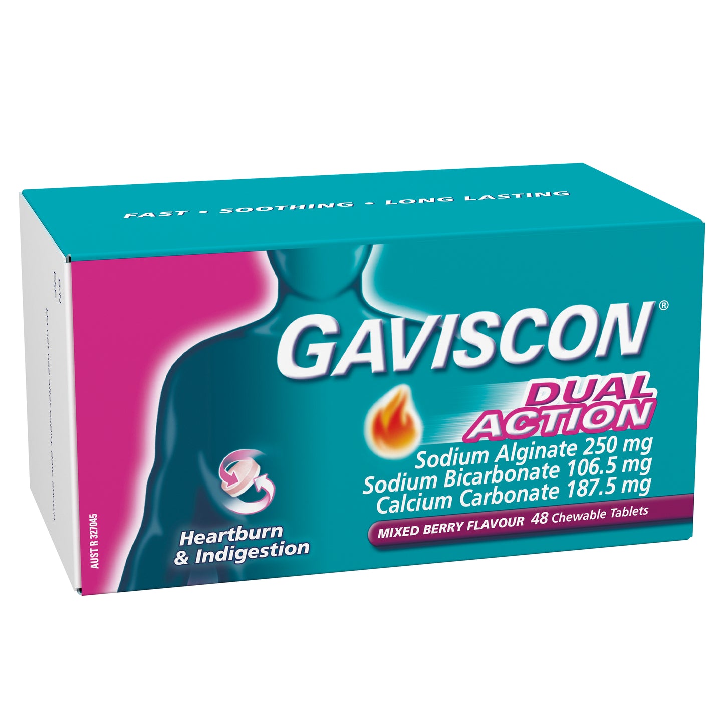 Gaviscon Tablets Dual Action Mixed Berry 48