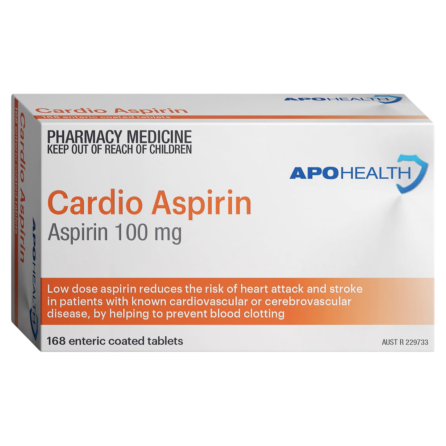 APH Cardio Aspirin 100mg Tablets 168
