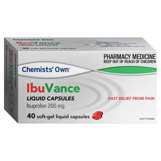 Chemist’s Own IbuVance Soft Gel Capsules 200mg 40