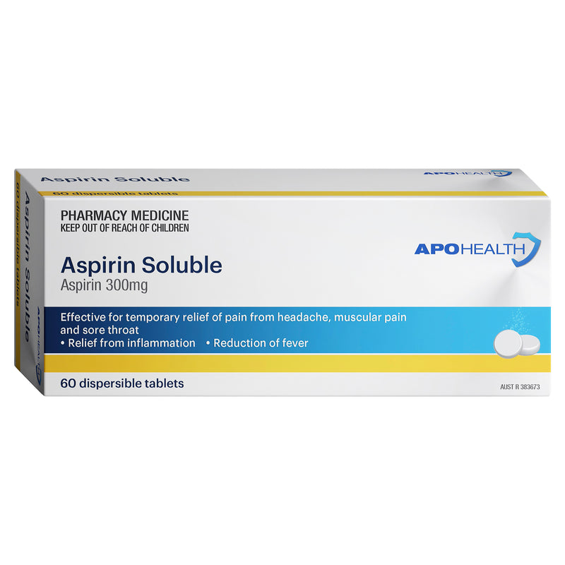 APOHEALTH Soluble Aspirin 300mg Tablets 60