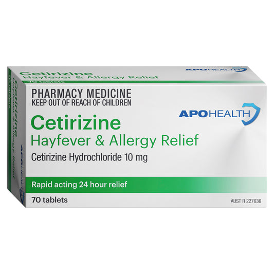 APH Cetirizine Hayfever & Allergy Tablets 70