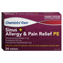 Chemists' Own Sinus & Allergy Pain Relief PE Tablets 24