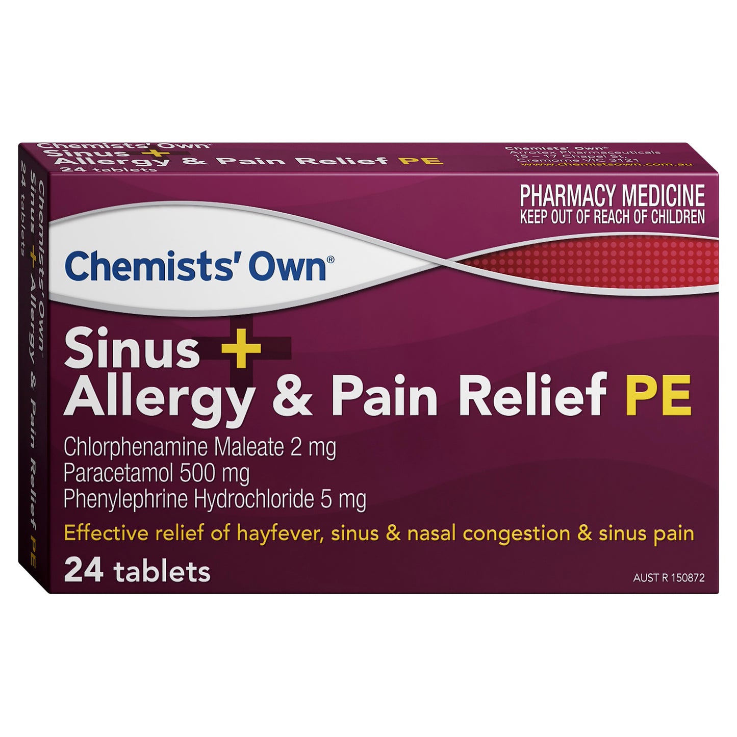 Chemist Own Sinus & Allergy Pain Relief PE Tablets 24