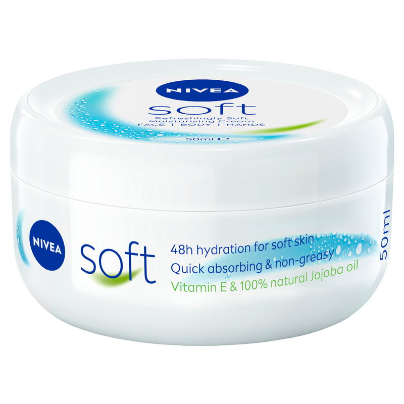 NIVEA Soft Mini Cream Jar 50mL x 4 Pack